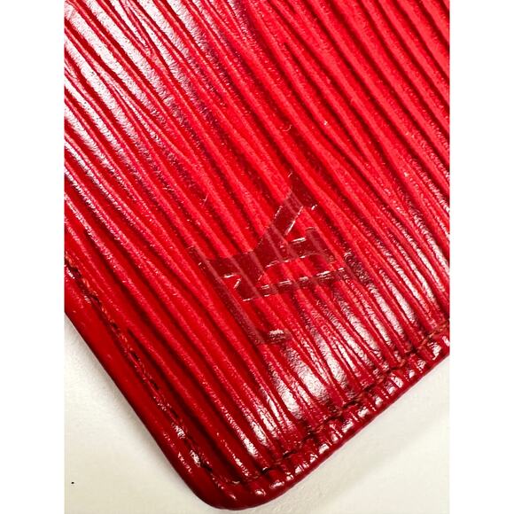 Authentic Louis Vuitton Red EPI Leather Compact Wallet Unisex Men's Women's - Picture 4 of 16